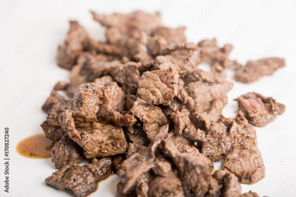 close upa of sliced grilled beef close upa of sliced grilled beef