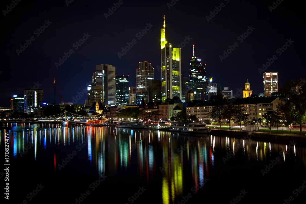 Fototapeta premium Frankfurt am Main at night, Germany