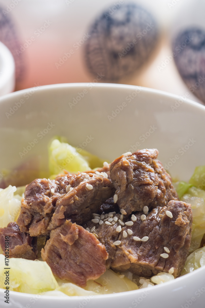 braised beef with cabbage and rice braised beef with cabbage and rice