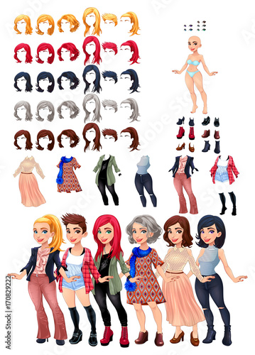 Dresses and hairstyles game