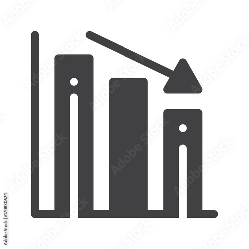 Loss graph icon vector  filled flat sign  solid pictogram isolated on white. Symbol  logo illustration