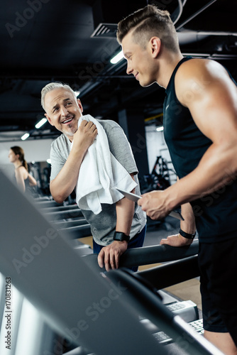 sportsmen training on treadmills