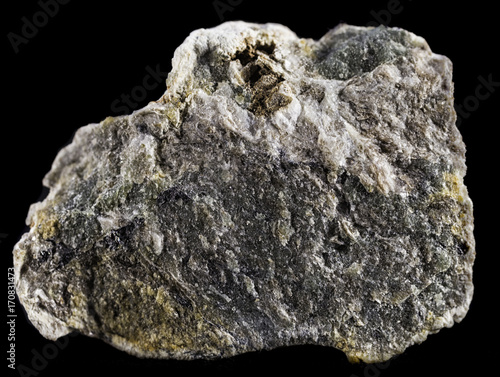 Ilmenite mineral on black background. photo