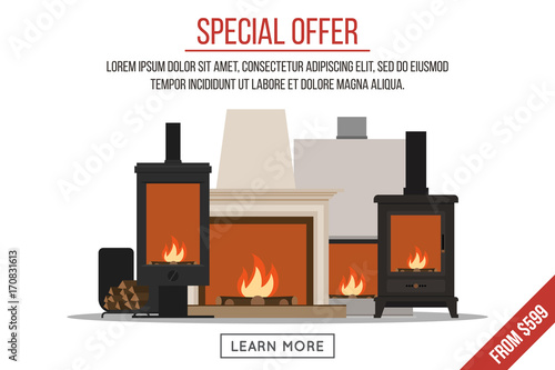 Fireplaces sale banner