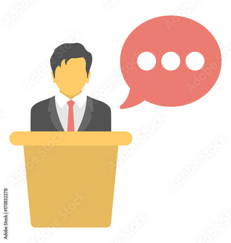 Public Speaker Vector Icon
