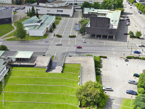 View over town of Seinäjoki in Finland. Green urban landscape. photo