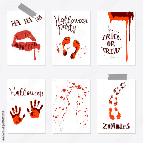 set of Halloween poster