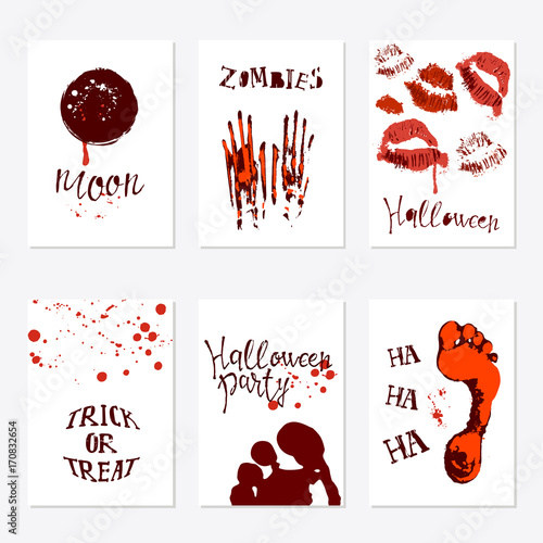 set of Halloween poster