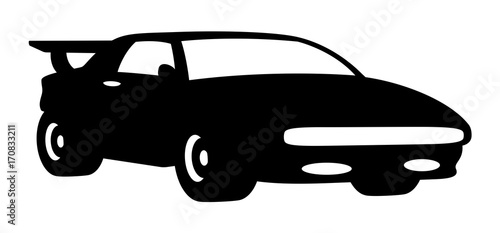 Sports Car Vector Silhouette
