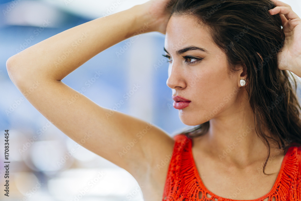 Beautiful brunette woman posing Beautiful brunette woman posing