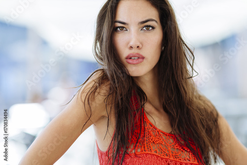 Beautiful woman posing outdoor