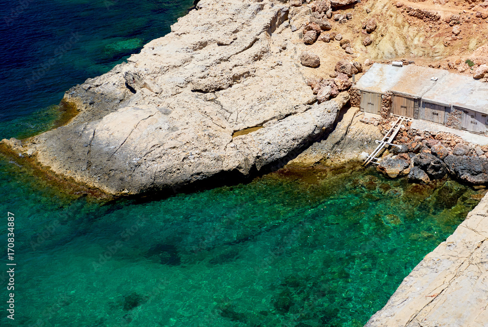 Picturesque beach of Punta Galera. Ibiza