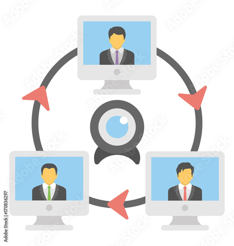 Conference Call Vector Icon
