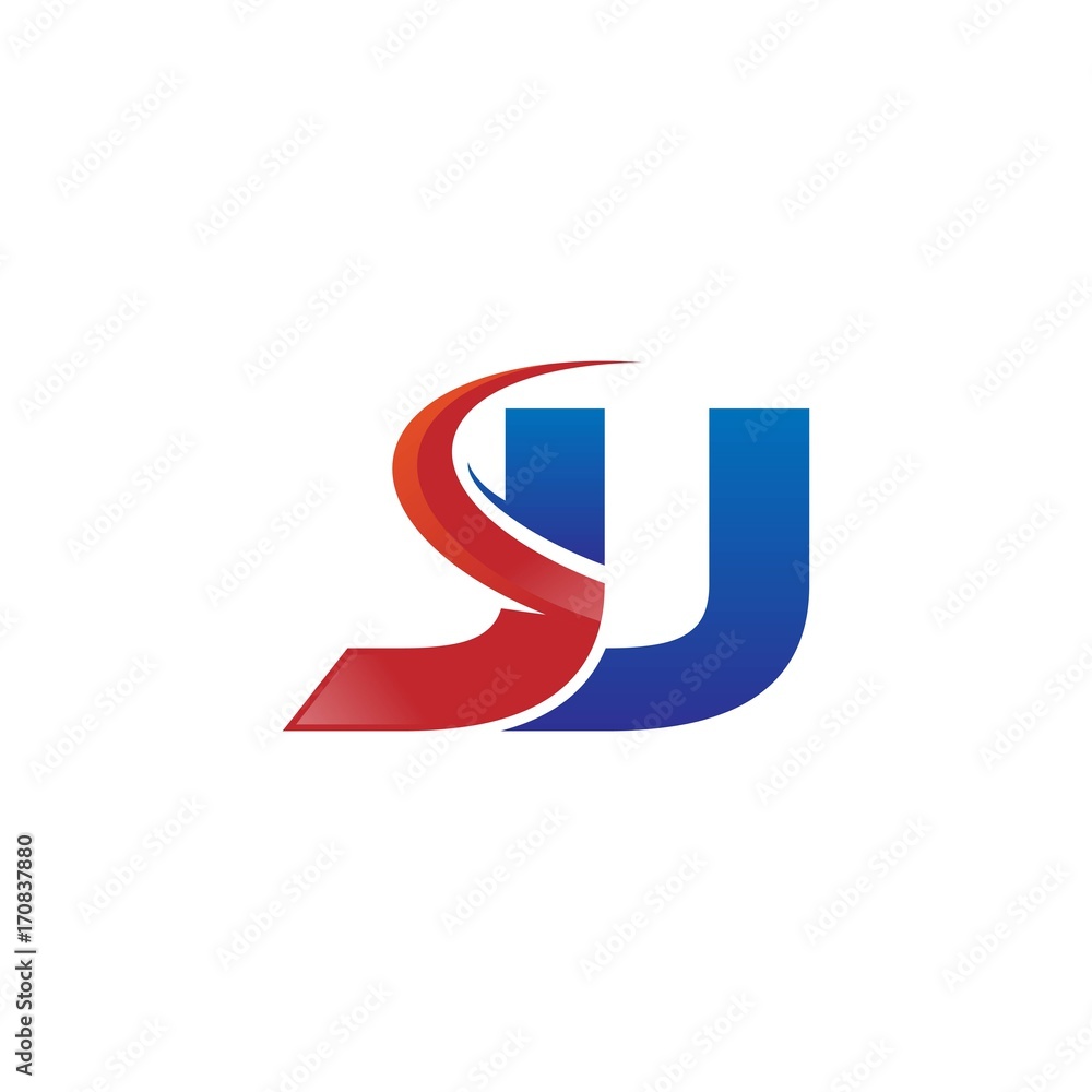 modern vector initial letters logo swoosh jj red blue modern vector initial letters logo swoosh jj red blue