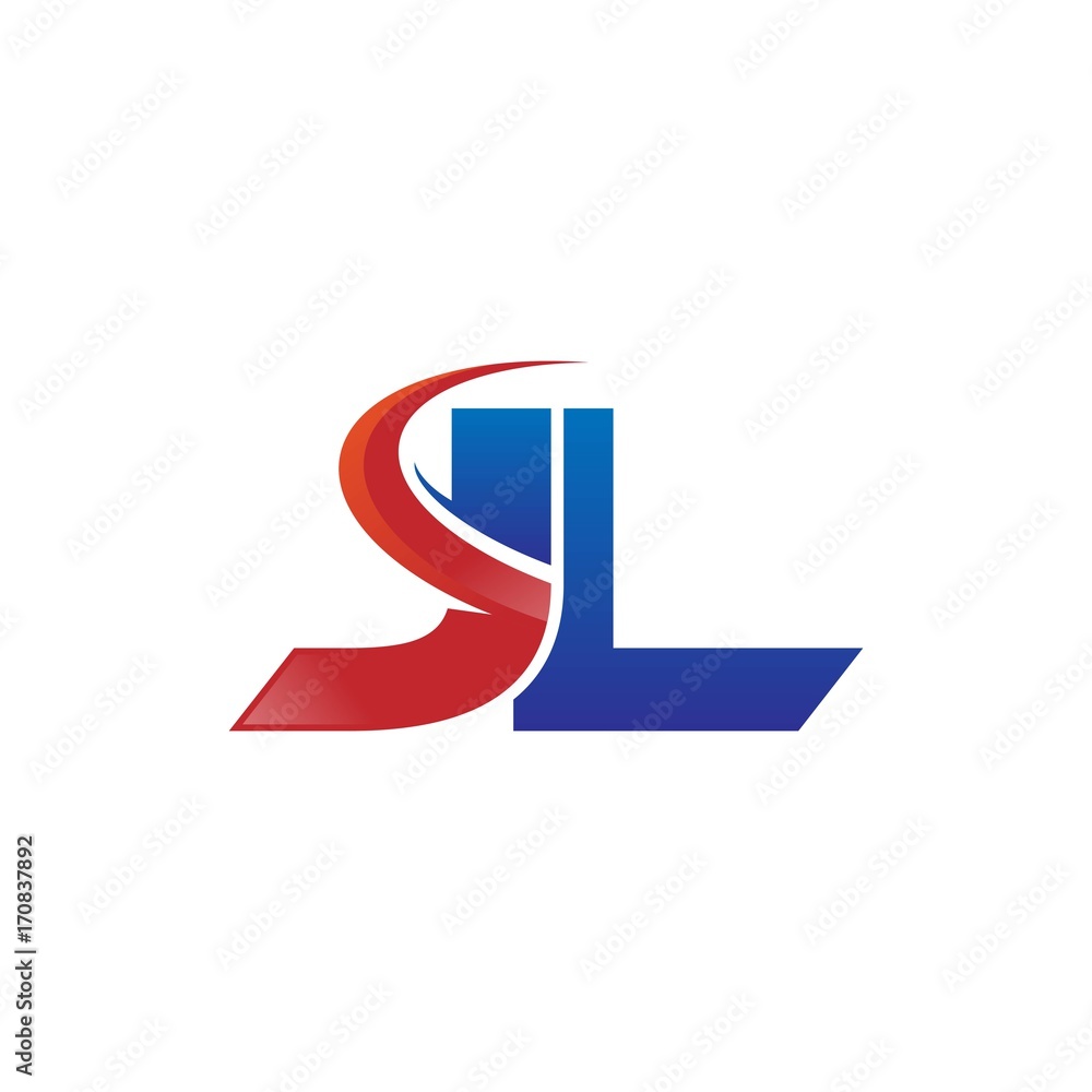 modern vector initial letters logo swoosh jl red blue modern vector initial letters logo swoosh jl red blue
