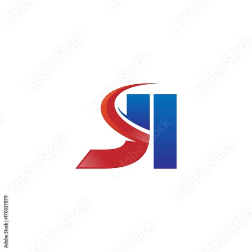 Free Download modern vector initial letters logo swoosh ji red blue - GFXLoad
