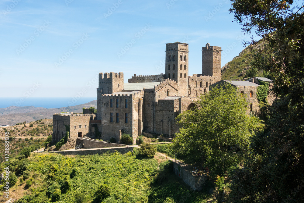 Old Monastery called Sant Pere de Rodes, Catalonia, Spain.