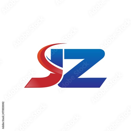 modern vector initial letters logo swoosh jz red blue Free Download modern vector initial letters logo swoosh jz red blue - GFXLoad