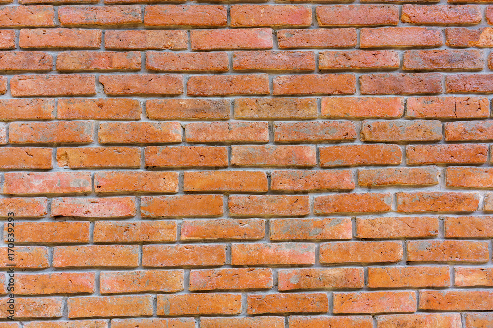 Red old grunge brick wall for background Red old grunge brick wall for background