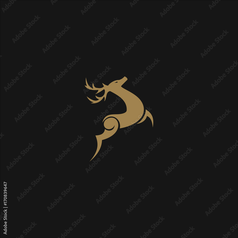 Obraz premium luxury deer logo design concept template