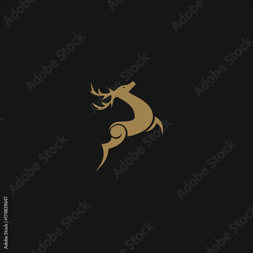 luxury deer logo design concept template