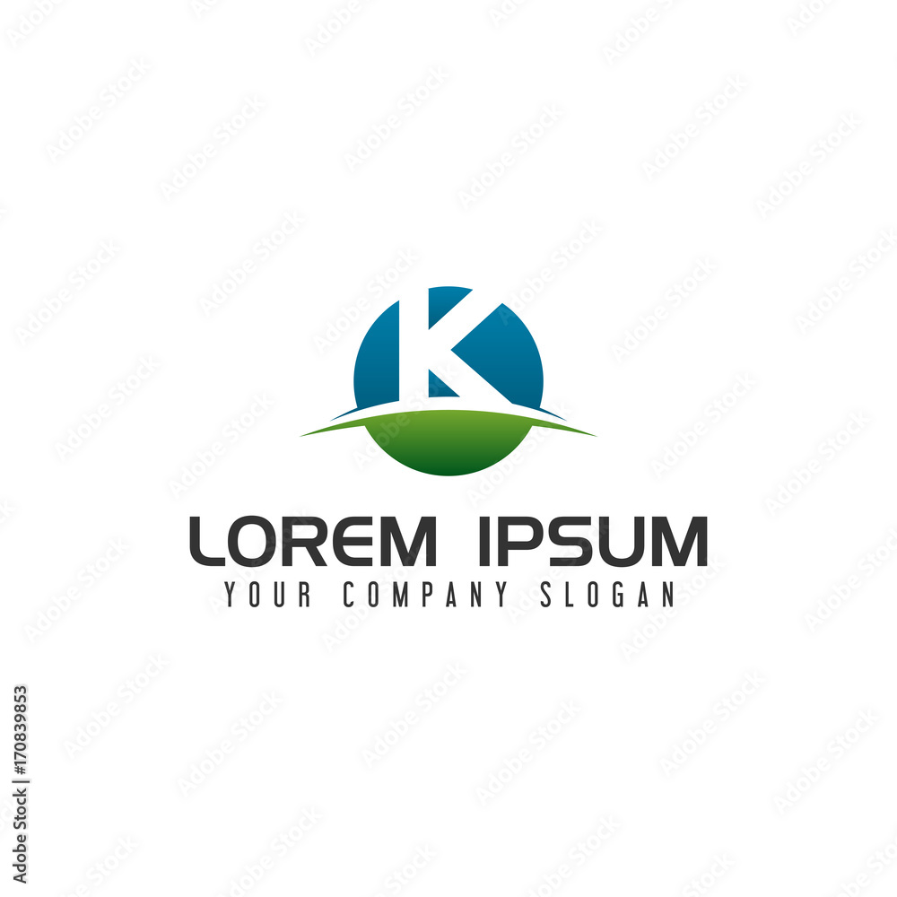 letter K circle logo design concept template letter K circle logo design concept template