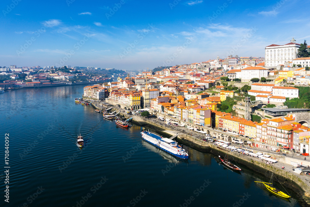 PORTO, PORTUGAL - November 17, 2016. old town of Porto and river, Portugal, Europe