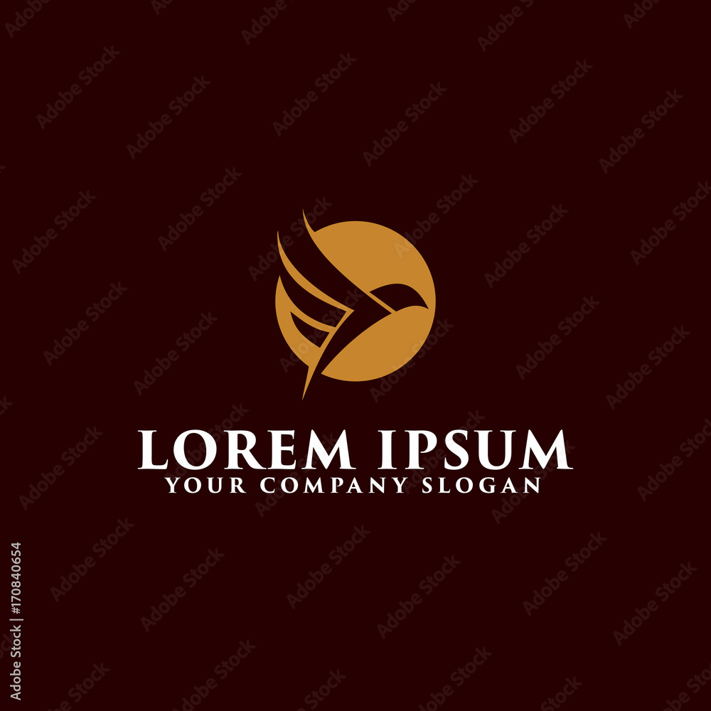 Fototapeta premium luxury flying bird logo design concept template