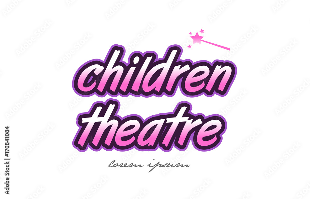 children theatre word text logo icon design concept idea