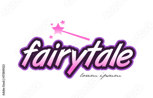 fairytale word text logo icon design concept idea