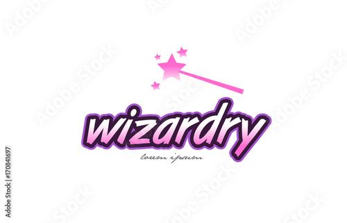 wizardry word text logo icon design concept idea