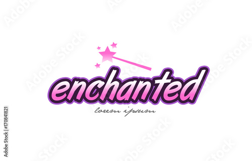 enchanted word text logo icon design concept idea