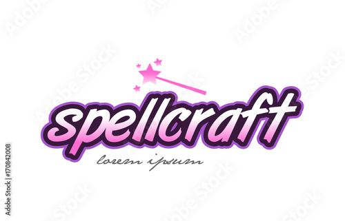 spellcraft word text logo icon design concept idea