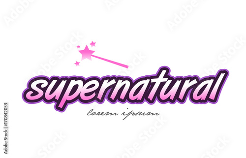 supernatural word text logo icon design concept idea