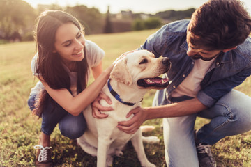 Couple with dog