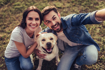 Couple with dog