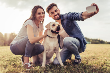 Couple with dog