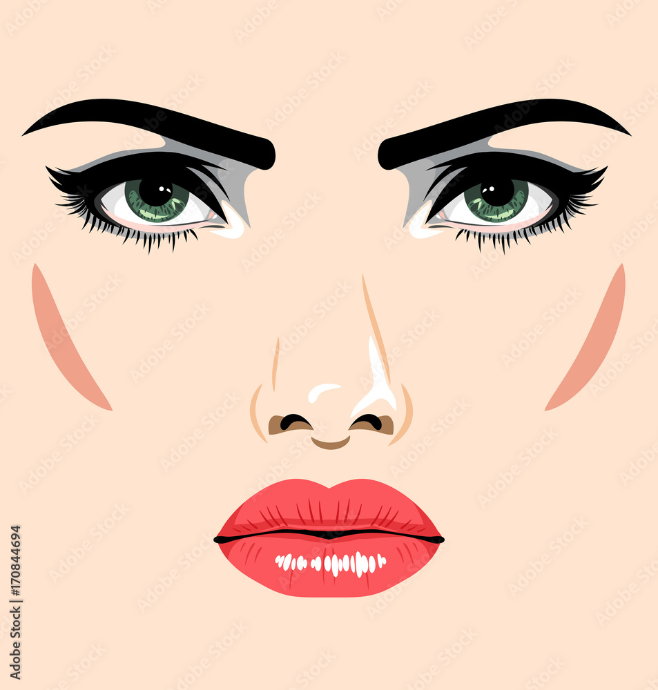 Face beautiful, seductive girl Face beautiful, seductive girl