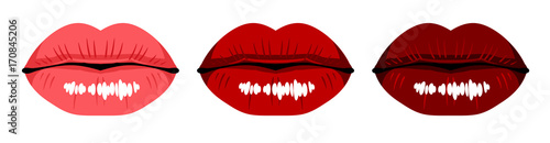 Set of images of beautiful, sensual female lips