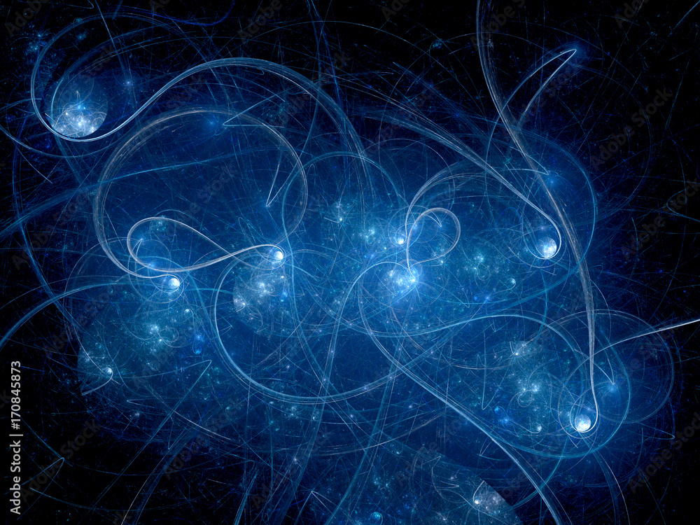 Naklejka premium Blue glowing multidimensional trajectories