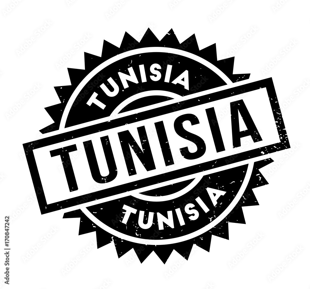 Tunisia rubber stamp. Grunge design with dust scratches. Effects can be easily removed for a clean, crisp look. Color is easily changed.