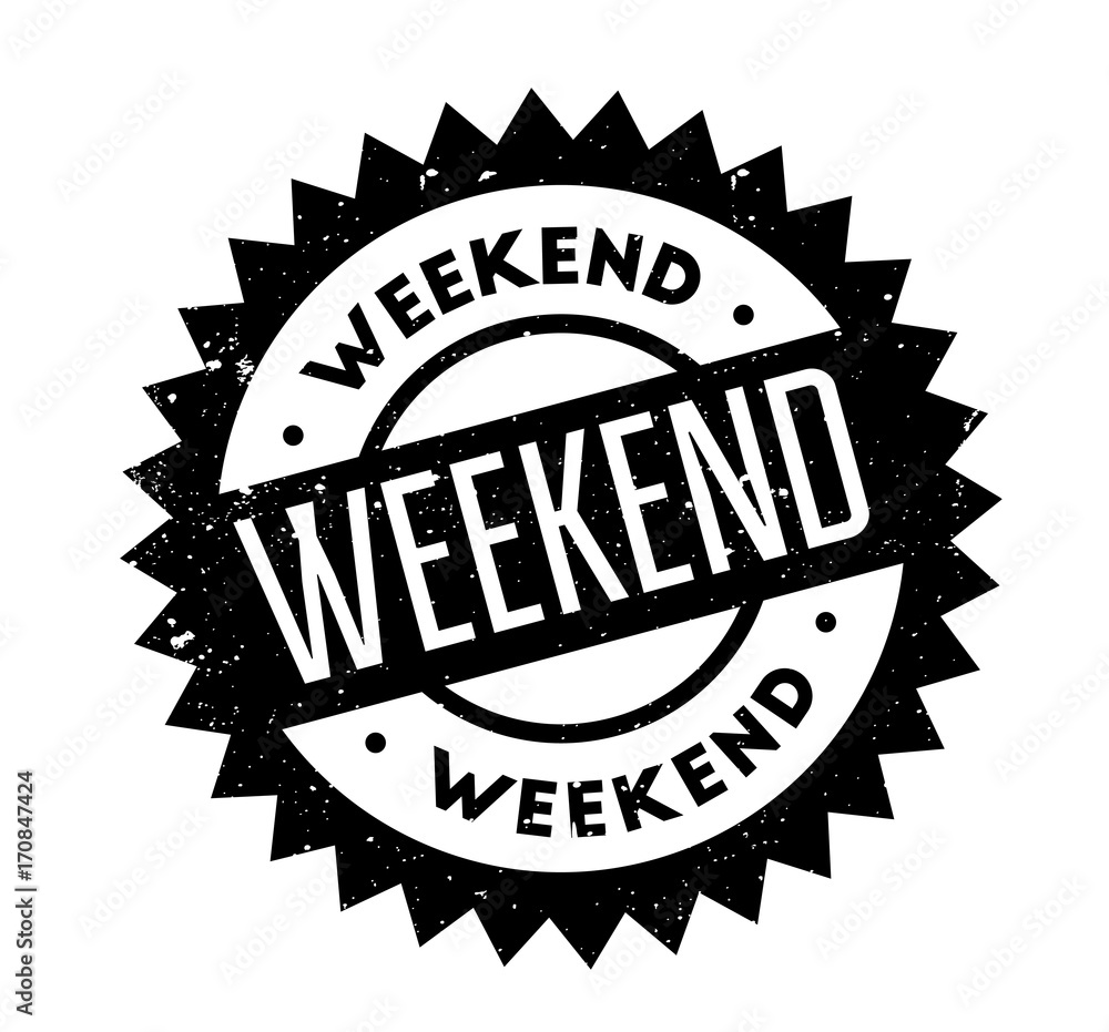 Weekend rubber stamp. Grunge design with dust scratches. Effects can be easily removed for a clean, crisp look. Color is easily changed. Weekend rubber stamp. Grunge design with dust scratches. Effects can be easily removed for a clean, crisp look. Color is easily changed.