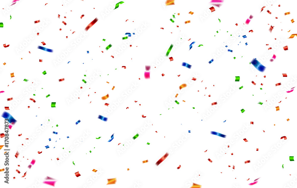 Celebration carnival. Bright colorful vector confetti background.