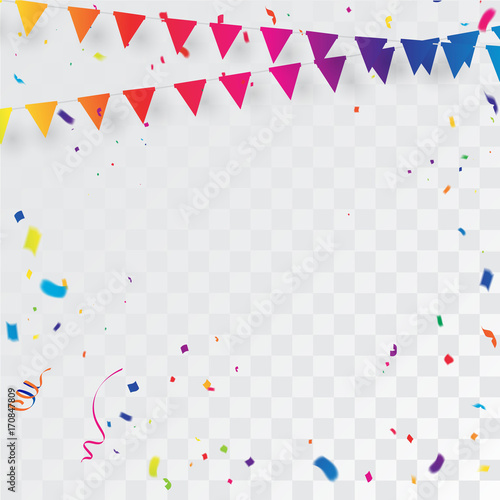 Celebration carnival. Bright colorful vector confetti background.