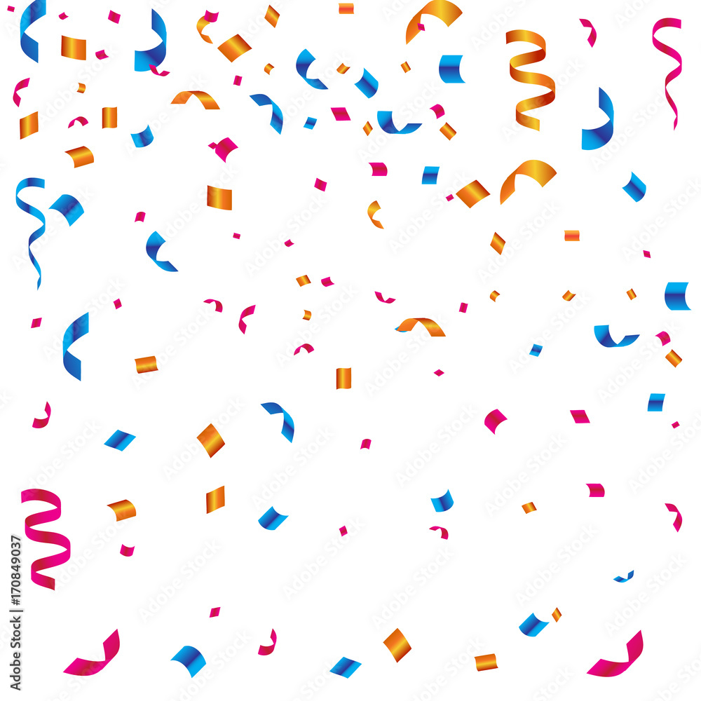 Fototapeta premium Celebration carnival. Bright colorful vector confetti background.