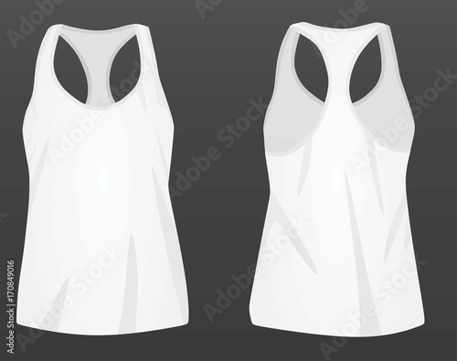 Women white top tank. vector illustration