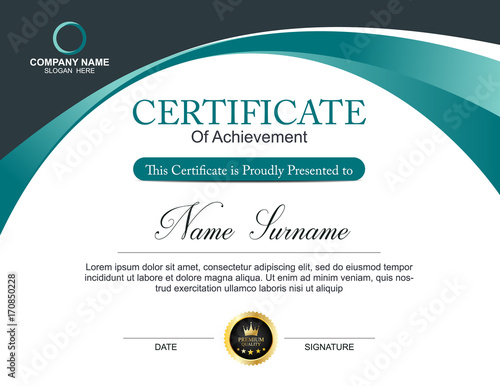 Vector certificate template