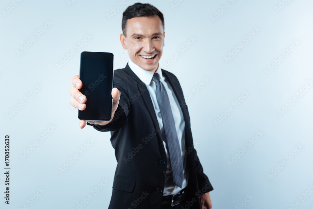Selective focus of a modern innovative smartphone Selective focus of a modern innovative smartphone