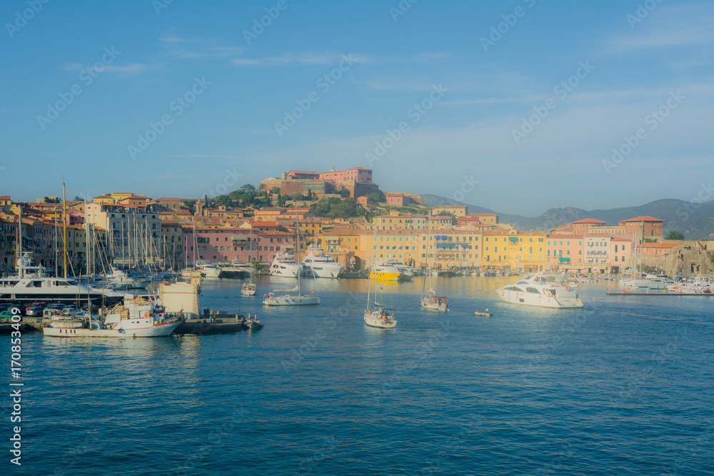 The port of the city of Portoferraio, on the island of Elba