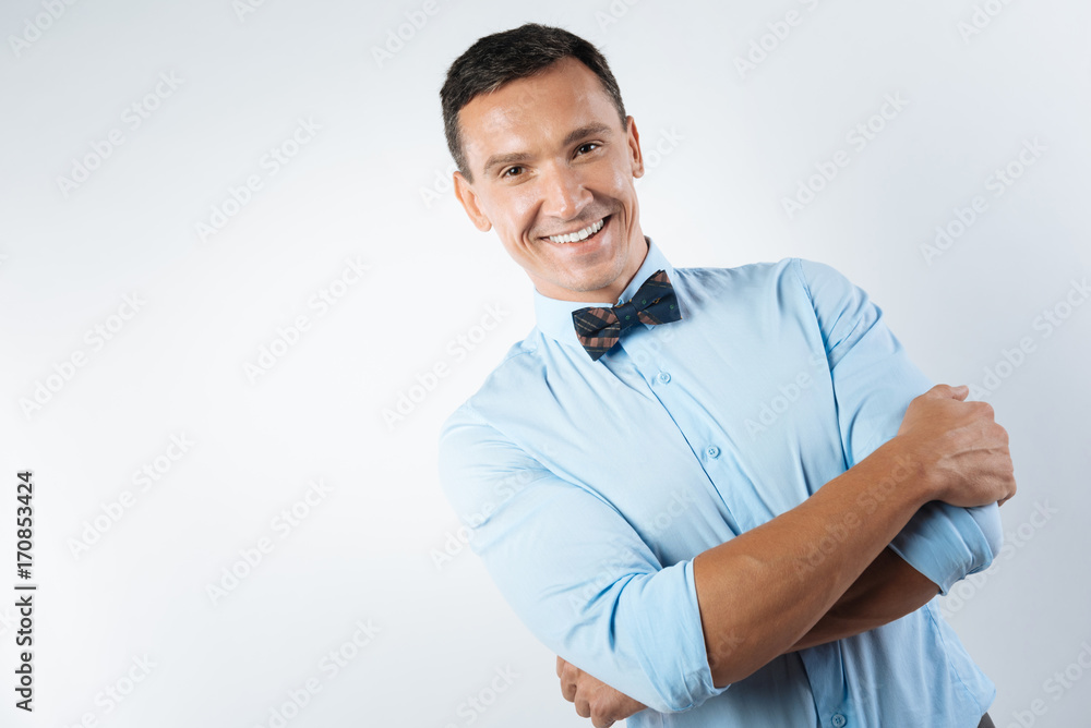 Cheerful nice man feeling happy Cheerful nice man feeling happy